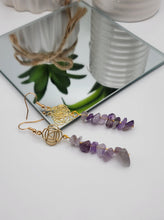 Load image into Gallery viewer, Handmade Amethyst Natural Drop Earrings , Crystal Earrings