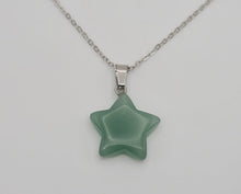 Load image into Gallery viewer, Green Aventurine Crystal Necklace Star Shaped Pendant
