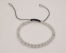 Load image into Gallery viewer, White Cats Eye Stone Bracelet Genuine bead bracelet Adjustable