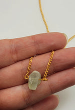 Load image into Gallery viewer, RAW Green Aventurine Healing Crystal Necklace Gold tone