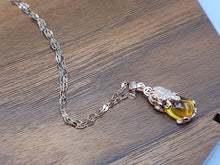 Load image into Gallery viewer, Rose Gold Tone Citrine Crystal Elephant Necklace November Birthstone