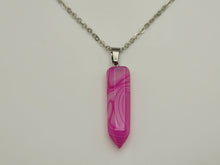 Load image into Gallery viewer, Natural Handmade Crystal Necklace Silver Tone Blue Agate, Pink Agate, Purple Agate