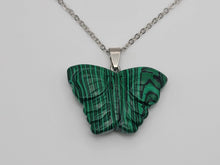 Load image into Gallery viewer, Crystal Necklace Silver Wire Malachite Butterfly Crystal Necklace