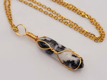 Load image into Gallery viewer, Natural Crystal Necklace Gold Wire & Silver Wrapped Moonstone Point
