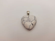 Load image into Gallery viewer, Natural Handmade Crystal Necklace Silver Tone Heart Howite Pendant