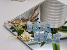 Load image into Gallery viewer, Handmade Blue Chalcedony Natural Drop Earrings , Crystal Earrings