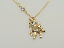 Load image into Gallery viewer, Unicorn Necklace  Dainty Gold circle, Cute Necklace, Minimalist, Cute gift
