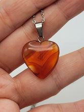 Load image into Gallery viewer, Crystal Necklace Silver Wire Carnelian Heart Healing Crystal Necklace