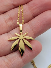 Load image into Gallery viewer, Stainless Steel Weed Necklace - Marihuana Necklace - Golden Necklace,
