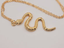 Load image into Gallery viewer, Silver & Gold Snake Necklace | Minimalist Snake Charm Pendant | Delicate Necklace | Snake Pendant | Serpent Necklace | Snake Lover Gift