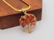 Load image into Gallery viewer, Natural Handmade Crystal Choker Necklace Gold Wire Wrapped Carnelian Heart