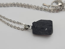 Load image into Gallery viewer, Natural Raw black tourmaline pendant necklace Sterling Silver