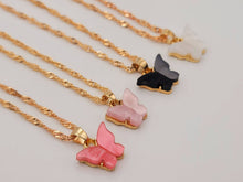 Load image into Gallery viewer, Different Colors Butterfly Necklace - Trendy Butterfly necklace GOLD tone -