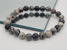 Load image into Gallery viewer, Natural Black Picasso Bracelet for inner peace & transformation 8mm