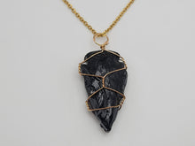 Load image into Gallery viewer, Elegant Black Tourmaline Crystal Necklace - 18 Inches, Gold Tone