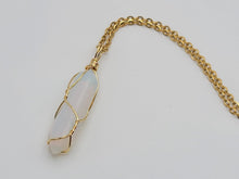 Load image into Gallery viewer, Opal Wire Wrapped Necklace: Daily Wear, Perfect Gift for Her or Him Opalite