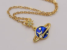 Load image into Gallery viewer, dainty planet choker or necklace / Saturn necklace / ufo necklace /