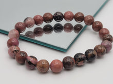 Load image into Gallery viewer, Rhodonite Bracelet Pink Rhodonite Stretch Bracelet | 8mm Rhodonite ball Bead Bracelet | Healing Crystal
