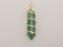 Load image into Gallery viewer, Natural Crystal Necklace Gold Wire Wrapped Green Aventurine