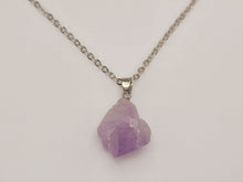 Load image into Gallery viewer, Natural RAW Amethyst pendant necklace, natural Amethyst stone necklace