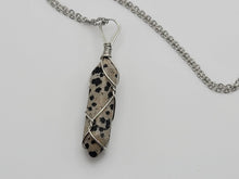 Load image into Gallery viewer, Dalmation Jasper Handmade Point Necklace Silver Tone