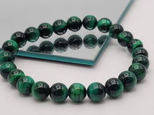 Load image into Gallery viewer, Self confidence Bracelet- Natural Green Tiger Eye Bracelet Elastic 8mm