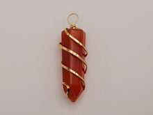 Load image into Gallery viewer, Carnelian Wire wrapped Crystal Necklace Handmade