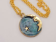 Load image into Gallery viewer, Moon Star Pendant Necklace - Trendy Moon necklace Gold tone