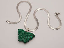 Load image into Gallery viewer, Butterfly Crystal Choker Necklace Silver Tone Malachite Pendant Necklace