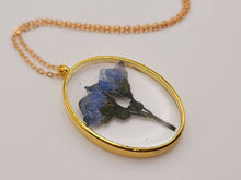 Load image into Gallery viewer, Gold Pressed Flower Necklace | Dried Flower Jewelry | Real Flower Necklace