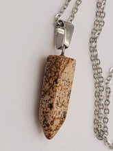 Load image into Gallery viewer, Elegant Picture Jasper Point Necklace - Silver Tone Unisex