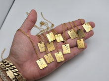 Load image into Gallery viewer, Tarot Gifts • Moon Tarot Card Necklace Gold • Tarot Pendant •