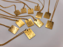 Load image into Gallery viewer, Tarot Gifts • Moon Tarot Card Necklace Gold • Tarot Pendant •