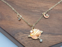 Load image into Gallery viewer, Dainty planet choker or necklace / Saturn necklace / ufo necklace /