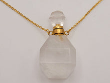 Load image into Gallery viewer, Perfume Bottle Crystal Clear Quartz Necklace Handmade, Genuine Stone