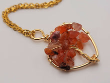 Load image into Gallery viewer, Natural Handmade Crystal Necklace Gold Wire Wrapped Carnelian Healing