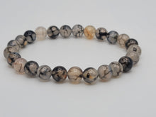 Load image into Gallery viewer, Tourmalinated Quartz Crystal Bracelet , Quartz Strech bracelet 8mm