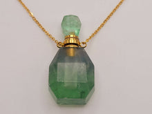 Load image into Gallery viewer, Perfume Bottle Crystal Green Fluorite Necklace Handmade, Genuine Stone