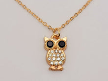 Load image into Gallery viewer, Cute Owl Golden Necklace, Dainty Necklace, Bridesmaid Gift Tiny Owl