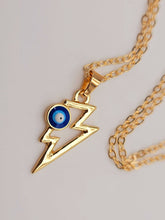 Load image into Gallery viewer, Evil Eye Necklace Blue Evil Eye Blue Eye Necklace • Gift for Her • Thunder Necklace