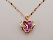 Load image into Gallery viewer, Elegant 18-Inch Rose Gold Heart Pendant Necklace: A Timeless Gift for Her