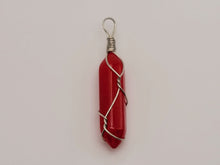 Load image into Gallery viewer, Red Jade Wire wrapped  Crystal Necklace Red Quartz