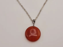 Load image into Gallery viewer, Handmade Crystal Necklace Silver Tone Carnelian Healing Crystal Point Necklace