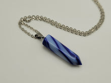 Load image into Gallery viewer, Natural Handmade Crystal Necklace Silver Tone Blue Agate, Pink Agate, Purple Agate