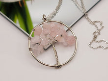 Load image into Gallery viewer, Tree of Life Necklace- Chakra Necklace Rose Quartz
