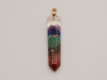 Load image into Gallery viewer, Natural Handmade Crystal Necklace Gold Tone 7 Chakras Healing Necklace Gemstone Chip