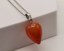 Load image into Gallery viewer, Carnelian Bead Crystal Necklace Handmade Natural Stone Silver Tone