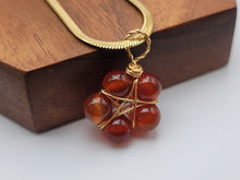 Load image into Gallery viewer, Natural Handmade Crystal Choker Necklace Gold Wire Wrapped Carnelian Stainless Steel