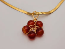 Load image into Gallery viewer, Natural Handmade Crystal Choker Necklace Gold Wire Wrapped Carnelian Stainless Steel