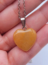 Load image into Gallery viewer, Natural Handmade Crystal Necklace Silver Tone Citrine Healing Crystal Heart Necklace